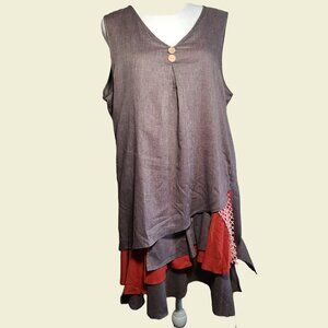Women's Vintage-Style Eclectic Tank Dress Size 2X